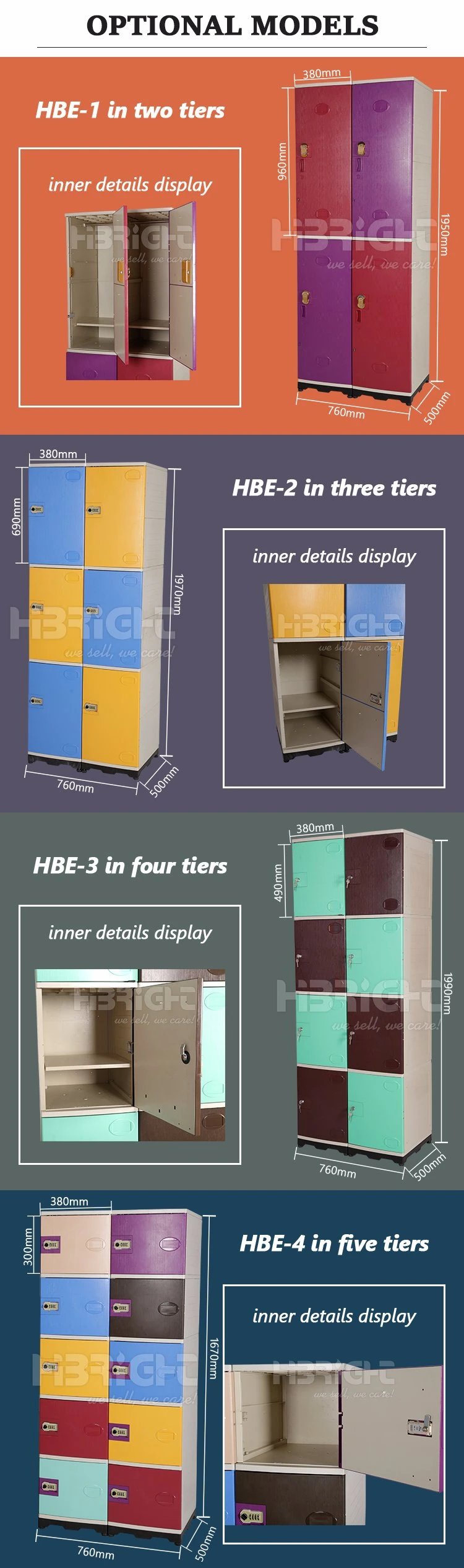 School Student Supermarket Storage ABS Plastic Locker