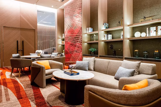 Móveis de sala de jantar de madeira para área pública de hotel de luxo chinês moderno