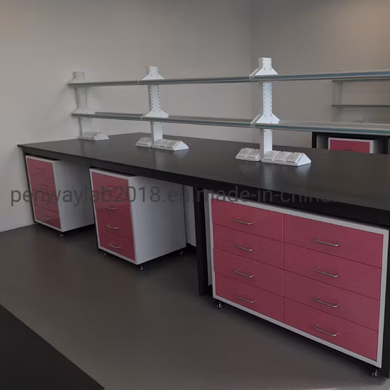 Bancada de laboratório móvel de aço totalmente pintada Armário Laboratório móvel
