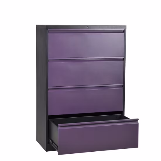 Móveis de escritório de metal laterais 4 gavetas armário de arquivo de aço para baú de armazenamento com várias cores