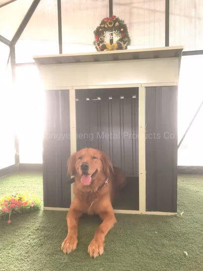 Galpão para cães de metal cinza escuro 90X90X100cm