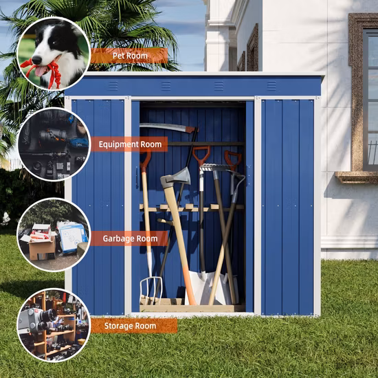 Galpões de armazenamento de jardim personalizados para armazenamento de ferramentas ao ar livre
