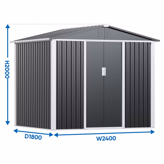  6 PÉS.  WX 4 pés.  Barracão de ferramentas de jardim de metal externo para casa D Yardmaster