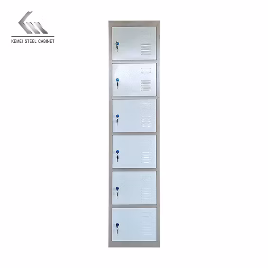 Armário de armários de aço de 6 portas de armários de aço de nível duplo para ginásio de ensino médio